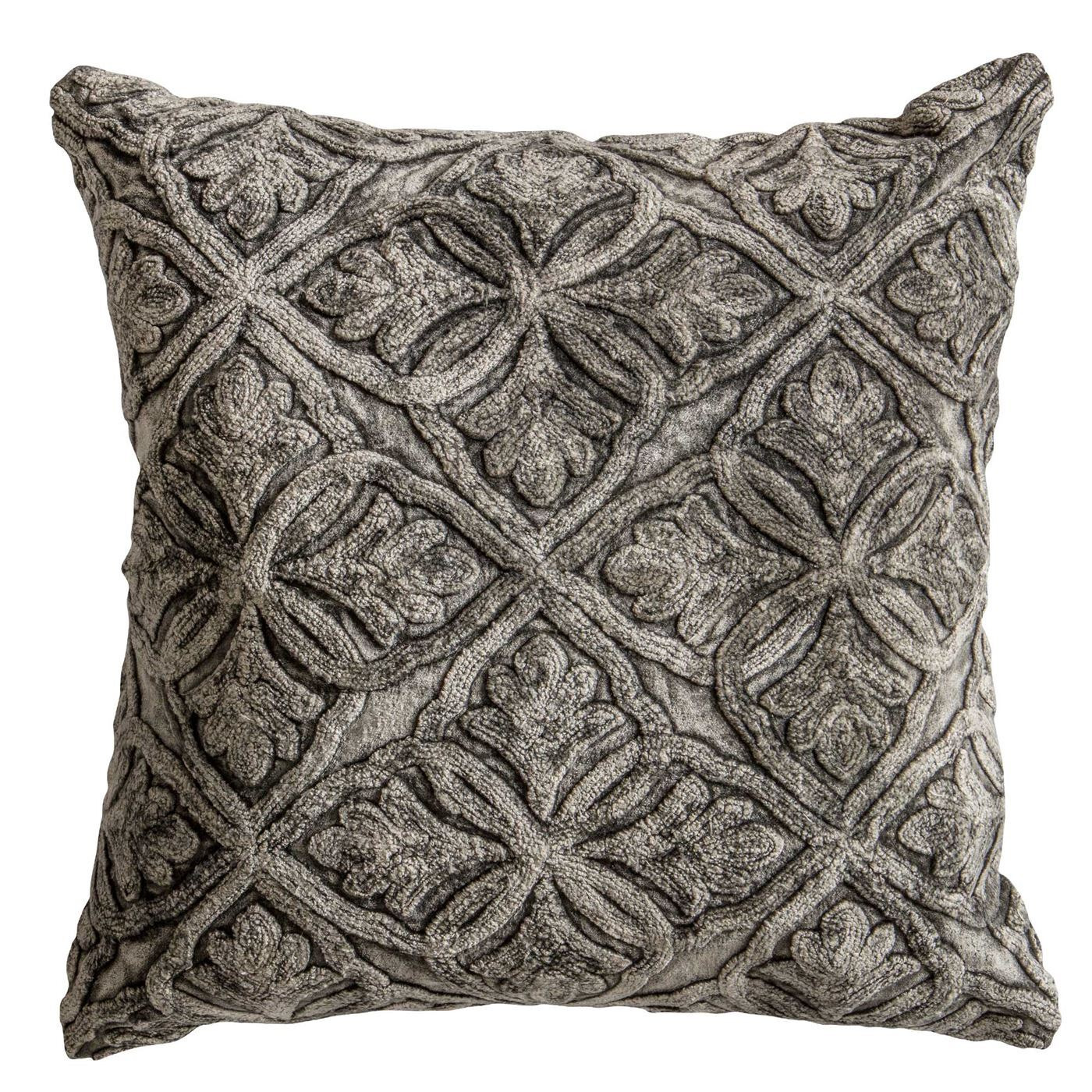 Grey Patterned Cushion, Square Fabric - Barker & Stonehouse - image 1