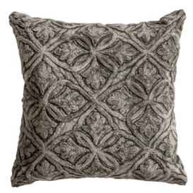 Grey Patterned Cushion, Square Fabric - Barker & Stonehouse