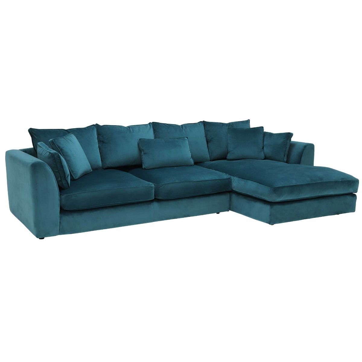 Harrington Large Chaise Corner Sofa Right, Teal Fabric - Barker & Stonehouse