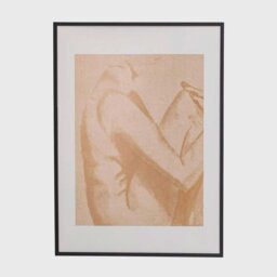 SEATED SILHOUETTE FRAMED PRINT, Square, Neutral Wood - Barker & Stonehouse