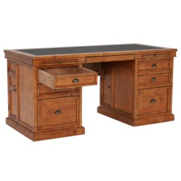Villiers Double Pedestal Desk, Pine Wood - Barker & Stonehouse - thumbnail 5