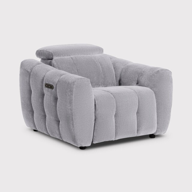 Montgomery Power Recliner Chair & Headrest, Grey Fabric - Barker & Stonehouse - image 1