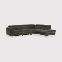 Sandro Right Hand Facing Corner Sofa, Green Fabric - Barker & Stonehouse