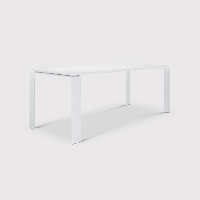 Kartell Four Dining Table 223X79, White Metal - W223cm - Barker & Stonehouse