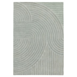 Curvone Grey 160x230cm Rug, Square Wool - Barker & Stonehouse