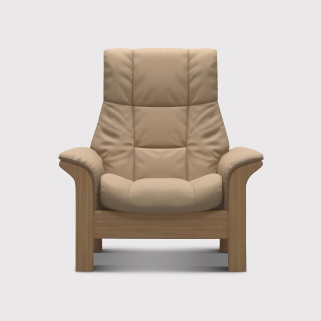 Stressless Windsor High Back 1 Seater Sofa, Neutral Leather - Barker & Stonehouse