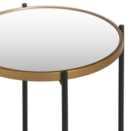 Tall Mirror Top Side Table, Black Metal - Barker & Stonehouse - thumbnail 3