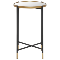 Tall Mirror Top Side Table, Black Metal - Barker & Stonehouse - thumbnail 2