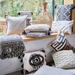 Black Fringe Throw Fabric - Barker & Stonehouse - thumbnail 2