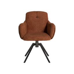 Boden Swivel Dining Chair With Arms, Orange Fabric - Barker & Stonehouse - thumbnail 4