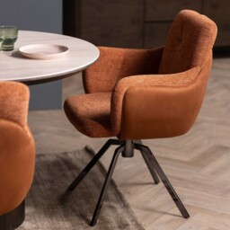 Boden Swivel Dining Chair With Arms, Orange Fabric - Barker & Stonehouse - thumbnail 6