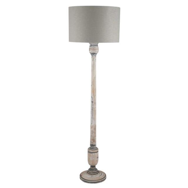 Grey White Wash Wood Floor Lamp - Barker & Stonehouse - image 1