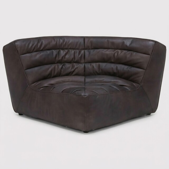 Timothy Oulton Shabby Sectional Corner Modular Sofa, Black Leather - Barker & Stonehouse - image 1