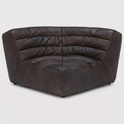Timothy Oulton Shabby Sectional Corner Modular Sofa, Black Leather - Barker & Stonehouse