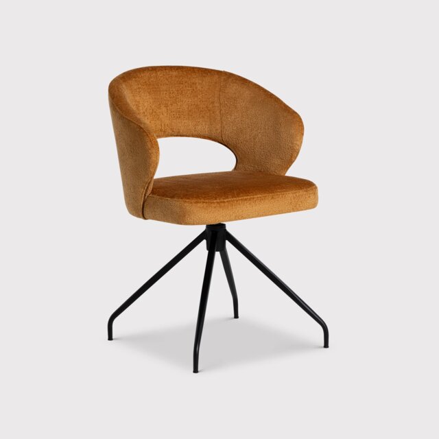 Pure Furniture Cagney Swivel Curved Leg Dining Chair, Gold Fabric - Barker & Stonehouse - image 1