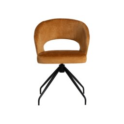 Pure Furniture Cagney Swivel Curved Leg Dining Chair, Gold Fabric - Barker & Stonehouse - thumbnail 4