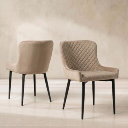 Rivington Dining Chair, Neutral Velvet - Barker & Stonehouse