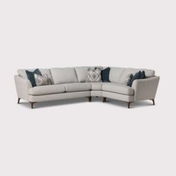 Embrey 2.5 Seater Corner Sofa With Rhf Cuddler, Grey Fabric - Barker & Stonehouse - thumbnail 1