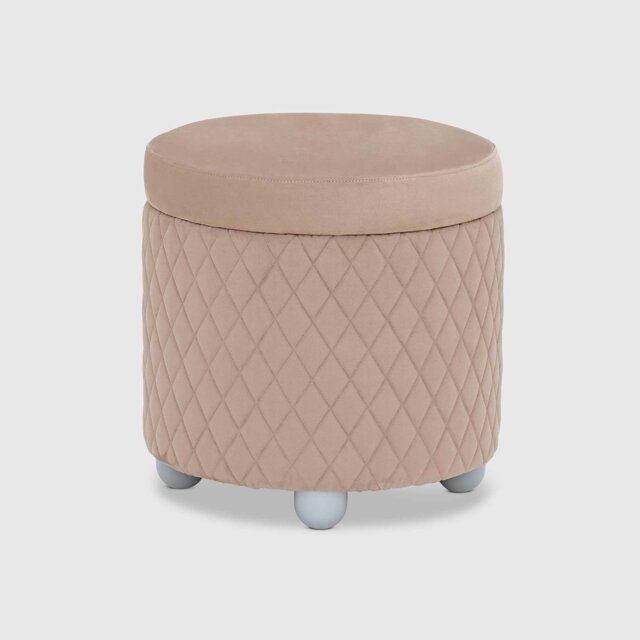Lutyen Stool Pouf Rombi, Neutral Fabric - Barker & Stonehouse - image 1