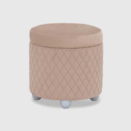 Lutyen Stool Pouf Rombi, Neutral Fabric - Barker & Stonehouse - thumbnail 1