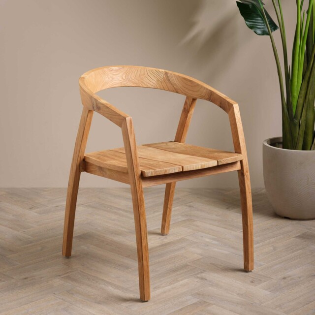 Grenada Jati Outdoor A Dining Chair, Neutral Wood - Barker & Stonehouse - image 1