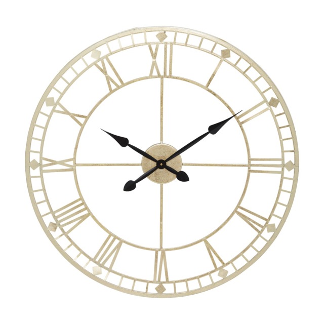 Ant Gold Met Rnd Wall Clock, Round Metal - Barker & Stonehouse - image 1