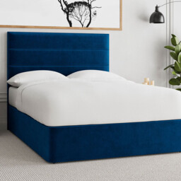 Simba Wilmslow Side Lift Ottoman Double Bed Frame, Blue Fabric - Barker & Stonehouse - thumbnail 2