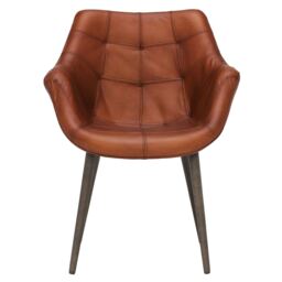 Pure Furniture Birinus Dining Chair, Brown Leather - Barker & Stonehouse - thumbnail 2