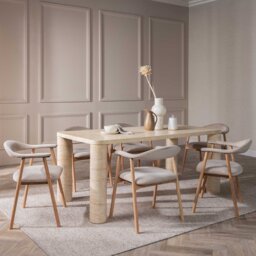 Lerman Dining Chair With Arms With Armrest, Neutral Oak - Barker & Stonehouse - thumbnail 2