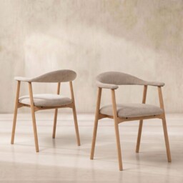 Lerman Dining Chair With Arms With Armrest, Neutral Oak - Barker & Stonehouse - thumbnail 1
