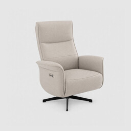 Uxbridge Electric Recliner Chair With Battery, Grey Leather - Barker & Stonehouse