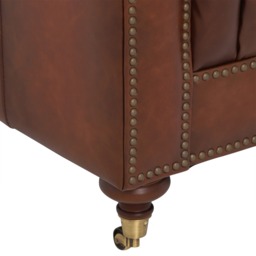 Ullswater 3.5 Seater Leather Chesterfield Sofa, Brown Fabric - Barker & Stonehouse - thumbnail 6