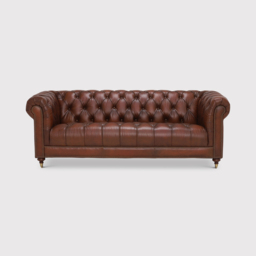 Ullswater 3.5 Seater Leather Chesterfield Sofa, Brown Fabric - Barker & Stonehouse - thumbnail 1