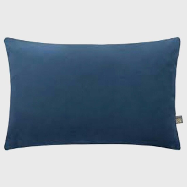 Plush Blue Velvet Rectangular Cushion, Square - Barker & Stonehouse