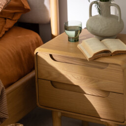 Winchester 2 Drawer Bedside Table, Neutral Oak - Barker & Stonehouse - thumbnail 4