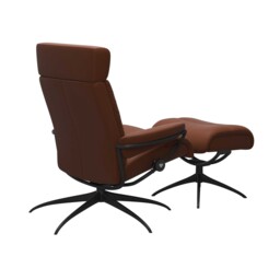Stressless Tokyo Recliner Chair Adj Headrest & Stool, Brown Leather - Barker & Stonehouse - thumbnail 3