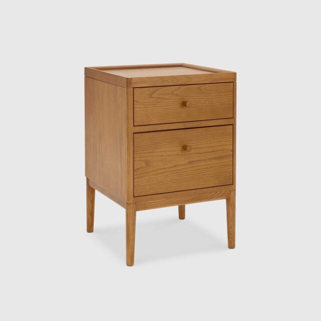 Ercol Salina Two Drawer Bedside Cabinet, Neutral Wood - Barker & Stonehouse - image 1