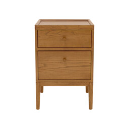 Ercol Salina Two Drawer Bedside Cabinet, Neutral Wood - Barker & Stonehouse - thumbnail 3