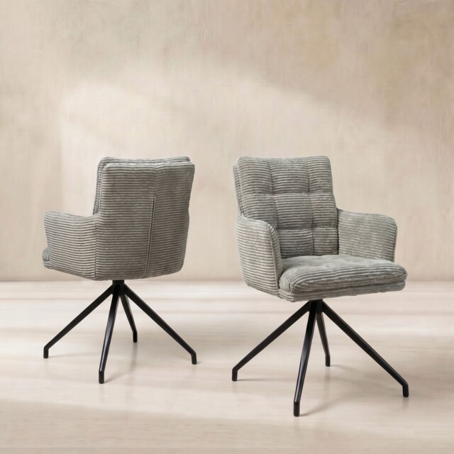 Odine Swivel Dining Chair, Grey Velvet - Barker & Stonehouse - image 1