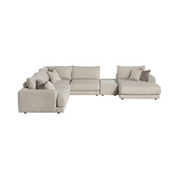 Lomax Lhf Large Chaise Corner Modular Sofa With Table, Neutral Fabric - Barker & Stonehouse - thumbnail 3