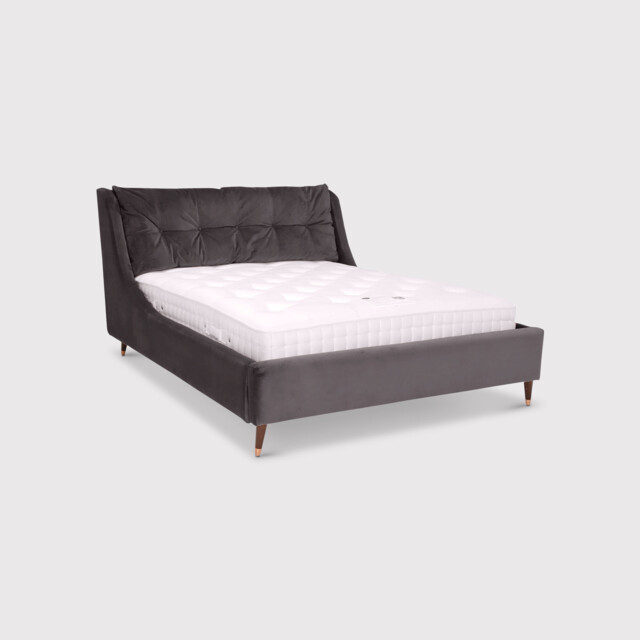 Raul King Bed Frame, Grey Velvet - Barker & Stonehouse