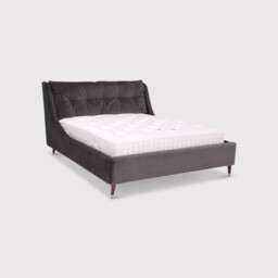 Raul King Bed Frame, Grey Velvet - Barker & Stonehouse - thumbnail 1
