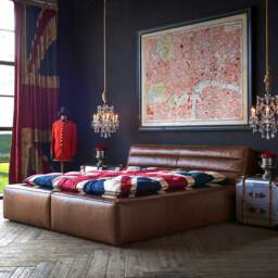 Timothy Oulton Shabby Superking Super King Bed Uk 183X198Cm, Brown Leather - Barker & Stonehouse - thumbnail 2