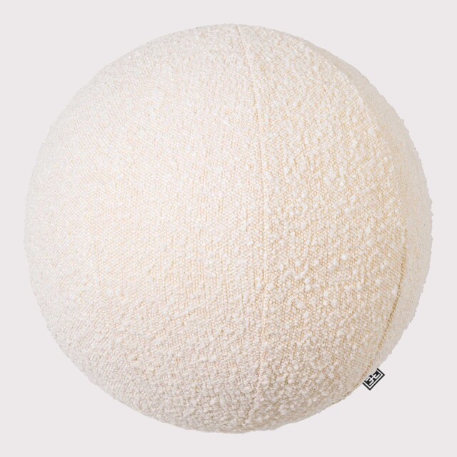 Eichholtz Palla Cushion L Boucl Cream, Round Fabric - Barker & Stonehouse - image 1