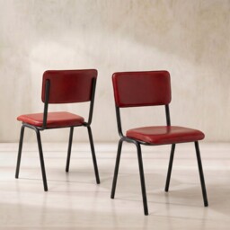 Pure Furniture Twyford Dining Chair, Red Leather - Barker & Stonehouse
