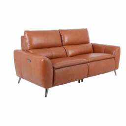 Laurence 2.5 Seater Power Recliner Sofa, Brown Leather - Barker & Stonehouse - thumbnail 2