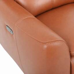 Laurence 2.5 Seater Power Recliner Sofa, Brown Leather - Barker & Stonehouse - thumbnail 4