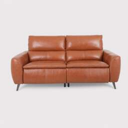 Laurence 2.5 Seater Power Recliner Sofa, Brown Leather - Barker & Stonehouse