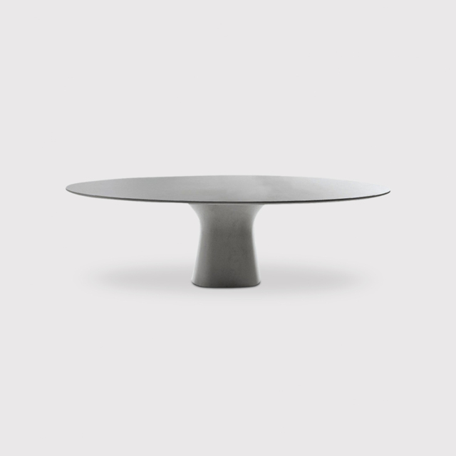 Bontempi Podium Dining Table 250X116X75Cm, Round, White Concrete - Barker & Stonehouse - image 1