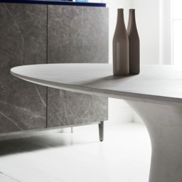 Bontempi Podium Dining Table 250x116x75cm, Round, White Concrete - Barker & Stonehouse - thumbnail 2